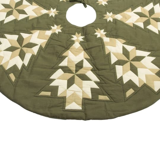 Melrose 48" Patchwork & Star Christmas Tree Skirt